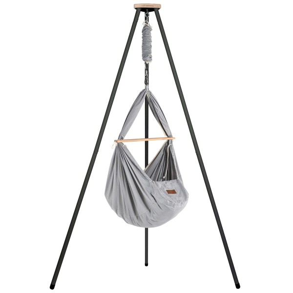 Feather cradle Bio Grey with sheep wool and tepee Anthracite