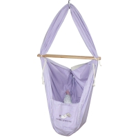 Baby Federwiege Pastell Lavender Matratze mit Schafwolle